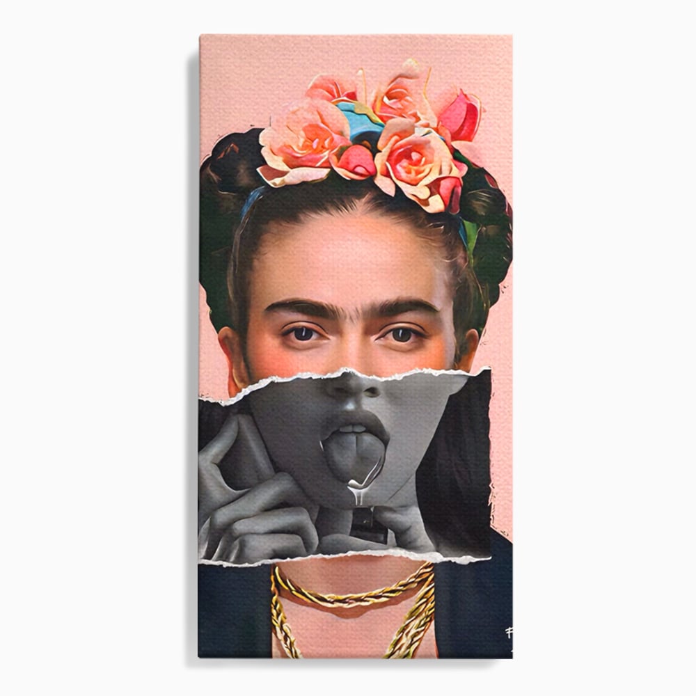 Tablou canvas cu tablou canvas cu portret collage, fara rama, pe sasiu de lemn